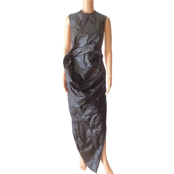 EUC Rick Owens Deconstructed Vinyl Denim Dress - Picture 1 of 12